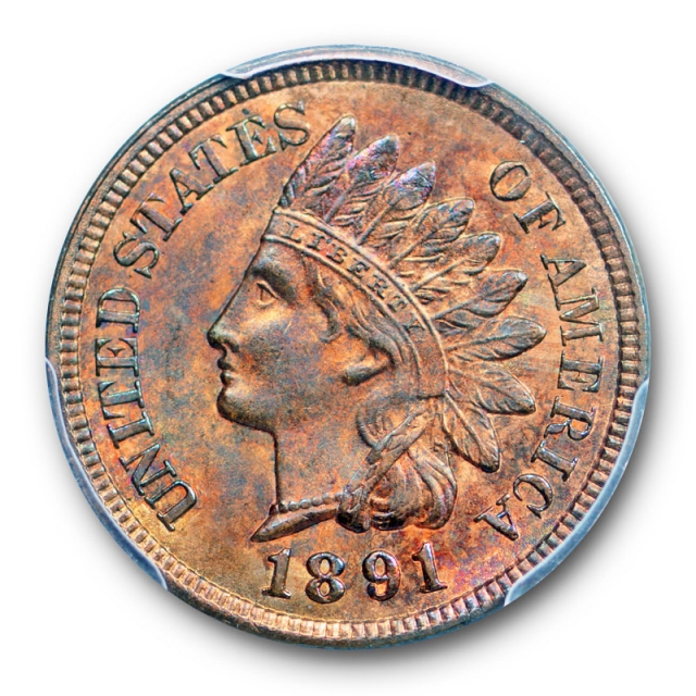 1891 1C Indian Head Cent PCGS MS 64 RB Uncirculated Red Brown US Coin 