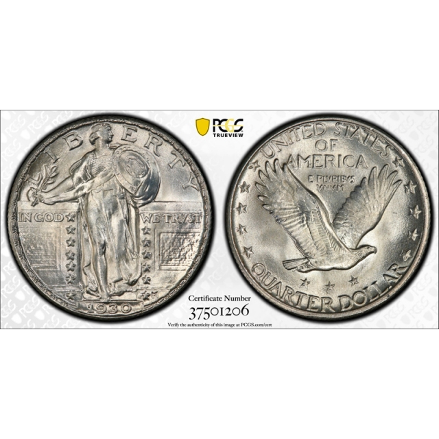 1930 25C Standing Liberty Quarter PCGS MS 66+ Uncirculated CAC Approved