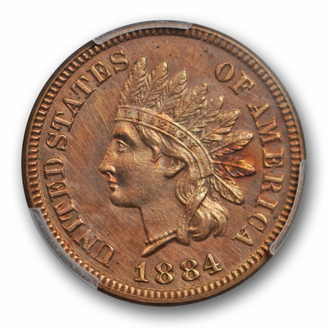 1884 1C Indian Head Cent Proof PCGS PR 62 RB Red Brown Low Mintage