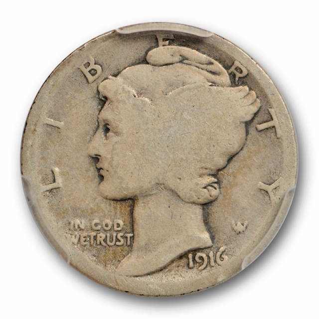 1916 D 10C Mercury Dime PCGS G 4 Good Denver Mint Key Date Original Cert#1565