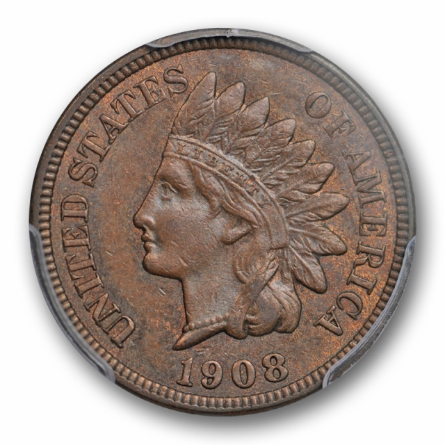 1908 S 1C Indian Head Cent PCGS AU 58+ About Uncirculated Pop 2 ! 