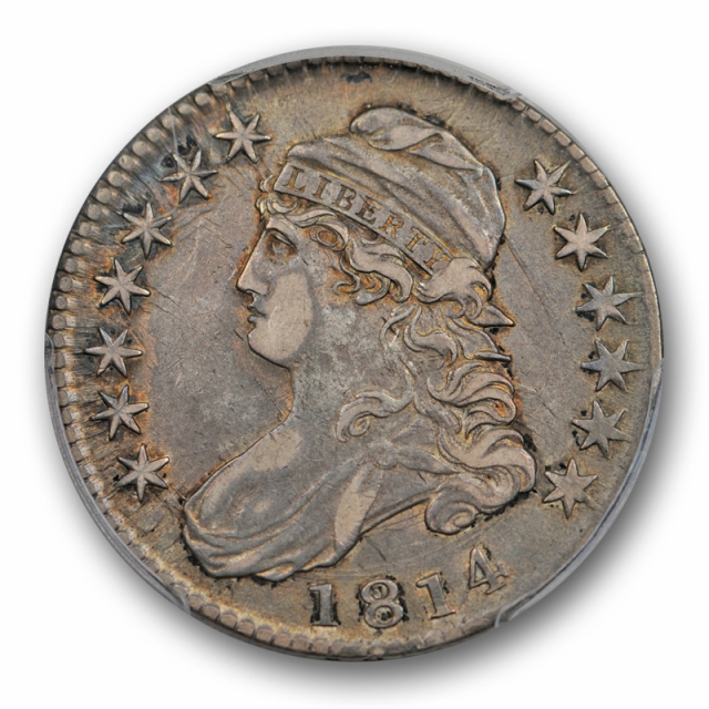 1814 50C E/A Capped Bust Half Dollar PCGS XF 45 Extra Fine to AU CAC Approved