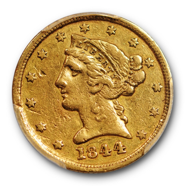 1844 D $5 Liberty Head Half Eagle PCGS XF Extra Fine Dahlonega Gold Piece
