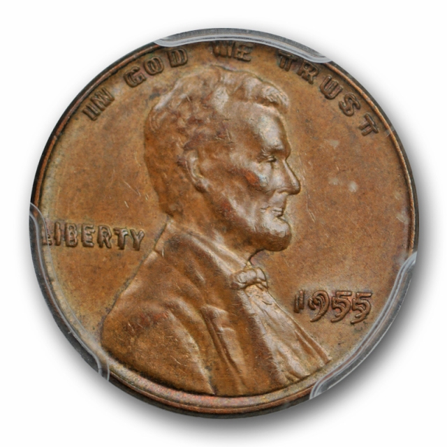 1955 Double Die Obverse Lincoln Cent PCGS AU 58 About Uncirculated 1955/1955 DDO