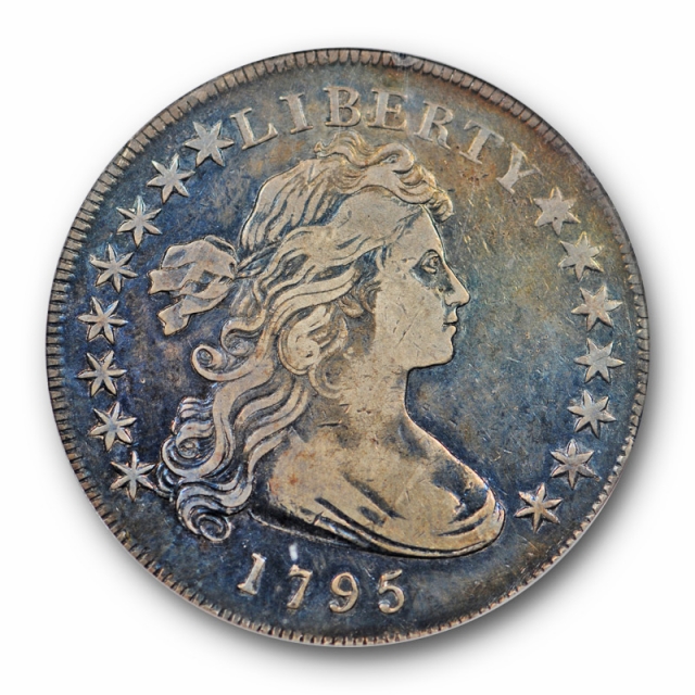 1795 $1 Draped Bust Dollar PCGS VF 25 Very Fine to XF Blue Purple Toned Beauty