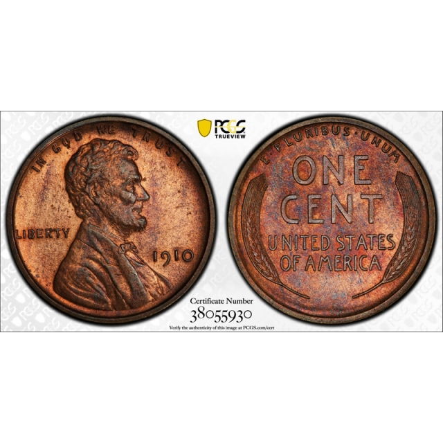 1910 1C Proof Lincoln Wheat Cent PCGS PR 63 RB Proof Red Brown 