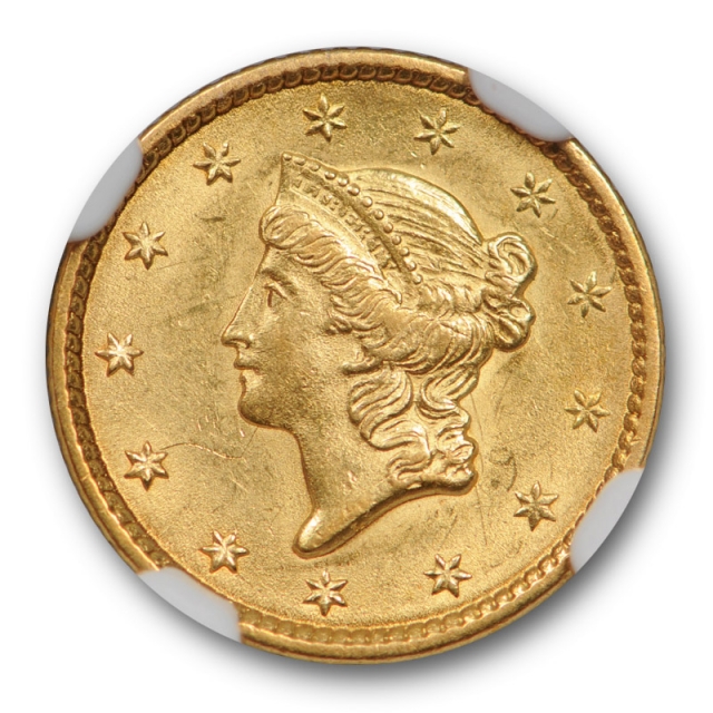 1851 $1 Liberty Head Gold Dollar NGC MS 62+ Uncirculated Lustrous Original 