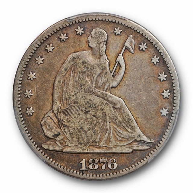 1876 CC 50C Seated Liberty Half Dollar PCGS VG 10 Very Good Carson City Mint