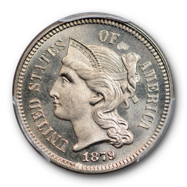 1879 3CN Three Cent Nickel PCGS PR 66 Proof Exceptional Blast White 