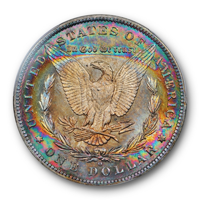 1884 O $1 Morgan Dollar PCGS MS 63 Uncirculated Vibrant Colorful Rim Toned Beauty