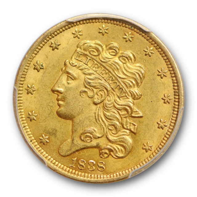 1838 $5 Classic Head Half Eagle Gold PCGS AU 58 About Uncirculated Exceptional Coin ! 
