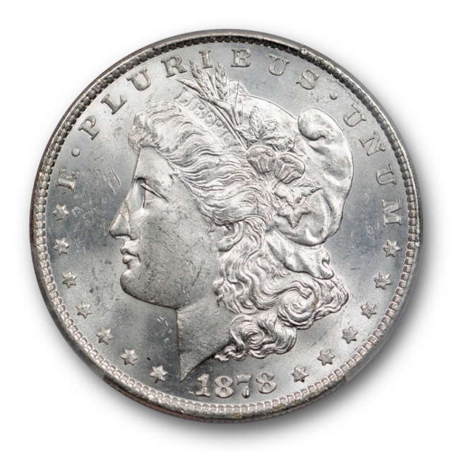 1878 8TF $1 Morgan Dollar PCGS MS 62 Uncirculated Blast White ! 