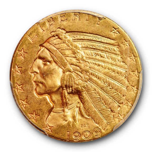 1909 D $5 Indian Head PCGS MS 64 Uncirculated Denver Mint Original 