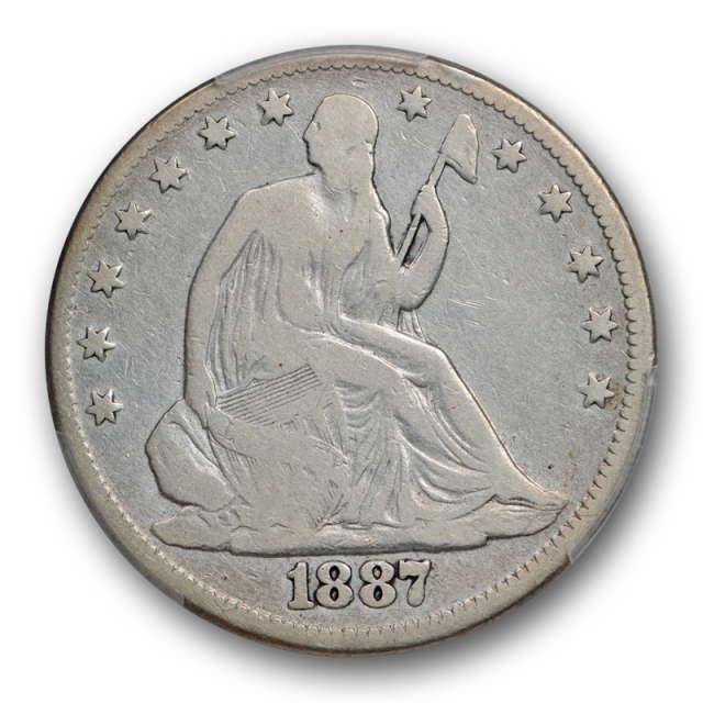 1887 50C Seated Liberty Half Dollar PCGS VG 10 Very Good to Fine Key Date Rare 