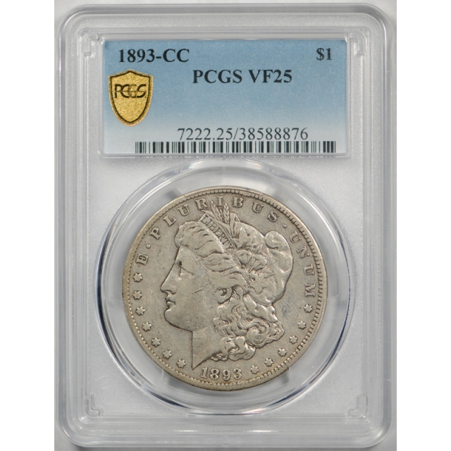 1893 CC $1 Morgan Dollar PCGS VF 25 Very Fine to Extra Fine Carson City !