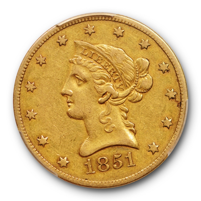 1851 O $10 Liberty Head Eagle Gold PCGS XF 40 Extra Fine New Orleans Mint Original 