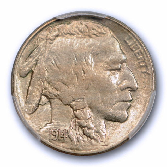 1914 S 5C Buffalo Head Nickel PCGS MS 62 Uncirculated Lightly Toned Attractive ! 