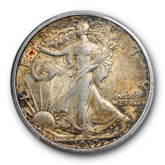 1917 S 50C Reverse Walking Liberty Half Dollar PCGS AU 58 About Uncirculated