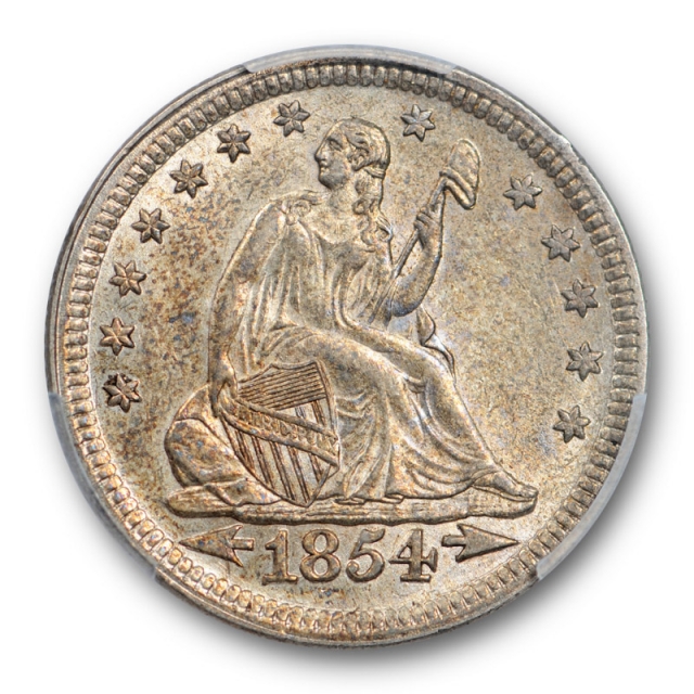 1854 25C Arrows Seated Liberty Quarter PCGS AU 58 About Uncirculated Nice!