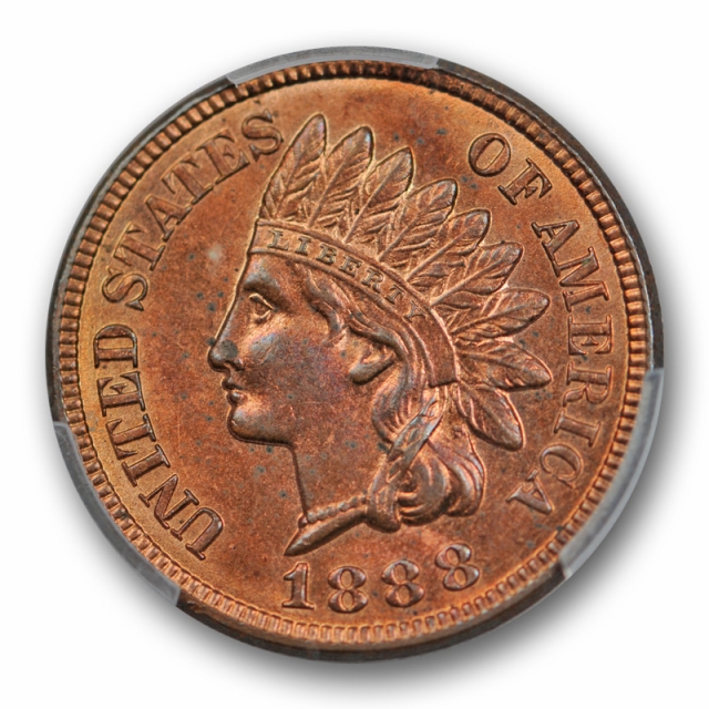 1888 1C Indian Head Cent PCGS MS 64 RB Uncirculated Red Brown Lustrous