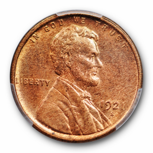 1921 S 1C Lincoln Wheat Cent PCGS MS 63 RB Uncirculated Red Brown Looks Red ?