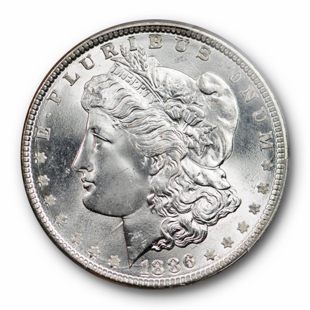 1886 $1 Morgan Dollar PCGS MS 66 Uncirculated Blast White Lustrous Cert#3686