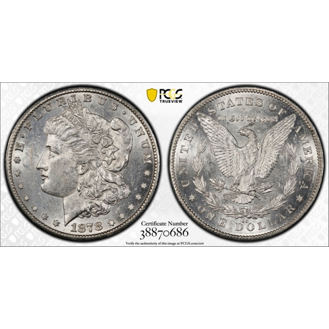 1878 CC $1 Morgan Dollar PCGS AU 58 About Uncirculated Carson City Ct#0686