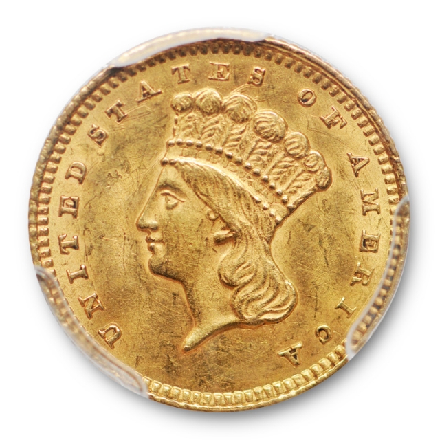 1861 G$1 Gold Dollar Liberty Head PCGS MS 63 Uncirculated Civil War Era Date Tough 