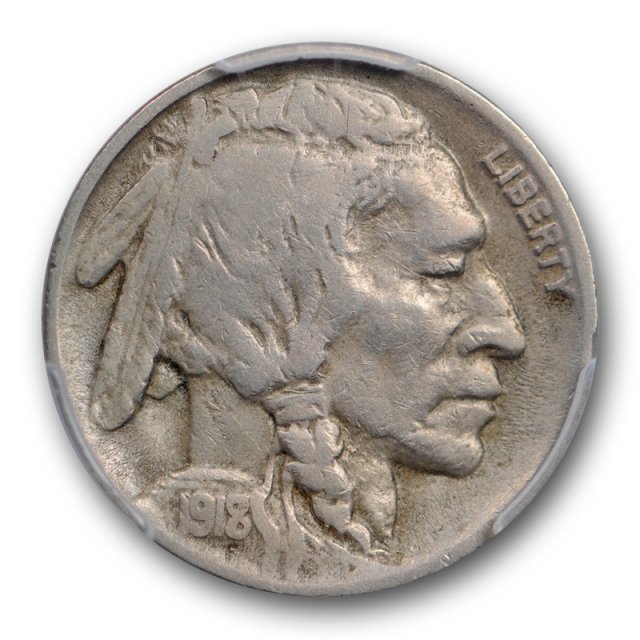 1918/7 D 5C Buffalo Nickel PCGS F 12 Fine Strong Overdate Variety Tough 1918/17
