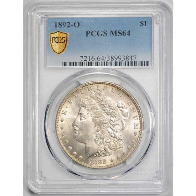 1892 O $1 Morgan Dollar PCGS MS 64 Uncirculated New Orleans Mint Attractive Coin 