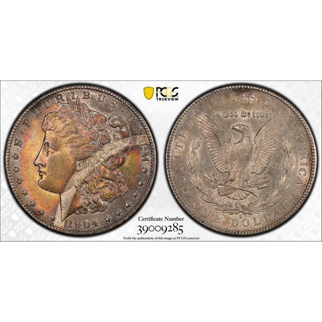 1904 S $1 Morgan Dollar PCGS AU 53 About Uncirculated Better Date Toned Pretty !