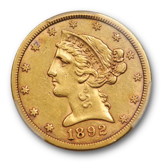 1892 CC $5 Liberty Head Half Eagle PCGS XF 45 Carson City Mint Looks AU+ !