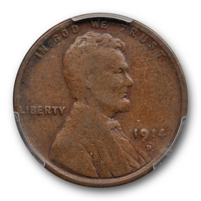 1914 D 1C Lincoln Wheat Cent PCGS VG 8 Very Good Denver Mint Key Date 