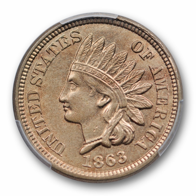 1863 1C Indian Head Cent PCGS MS 64 Uncirculated Copper Nickel US Type Cert#798