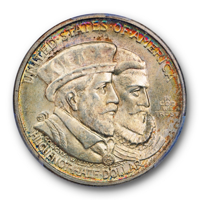 1924 Huguenot Half Dollar 50C Silver Commemorative PCGS MS 65+ Toned 
