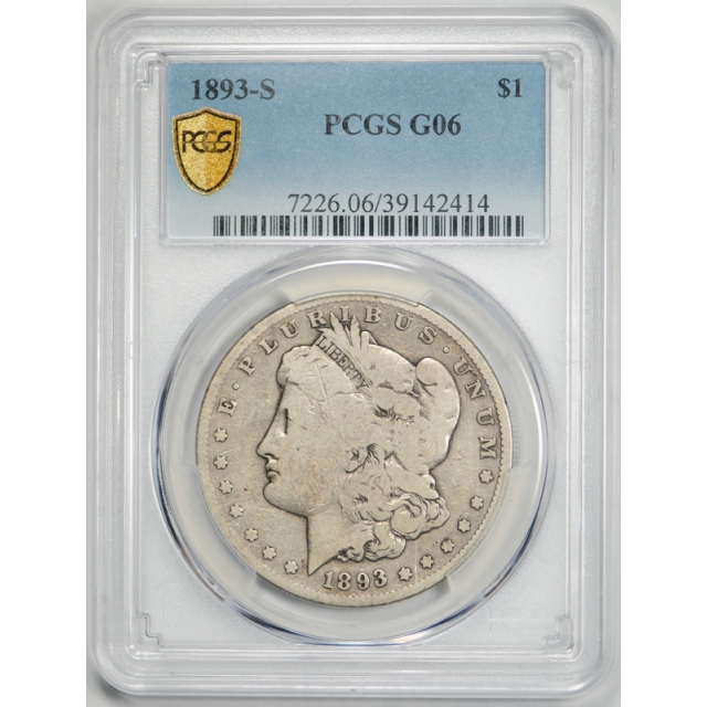 1893 S $1 Morgan Dollar PCGS G 6 Good to Very Good San Francisco Mint Key Date ! 