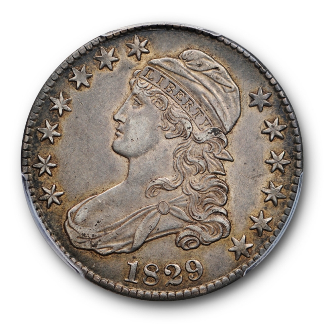 1829 50C Capped Bust Half Dollar PCGS AU 53 About Uncirculated Crusty Original Toned