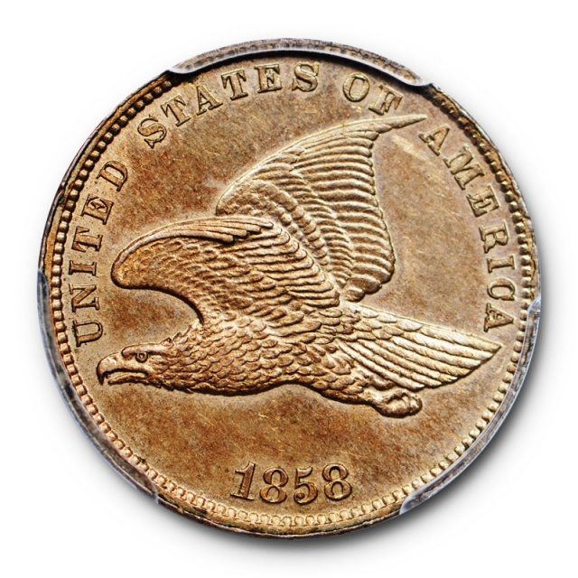 1858 1C Small Letters Flying Eagle Cent PCGS MS 62 Uncirculated  Type Coin