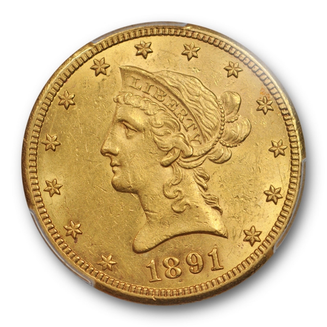 1891 CC $10 Liberty Head Eagle Gold PCGS AU 58 About Uncirculated Carson City 