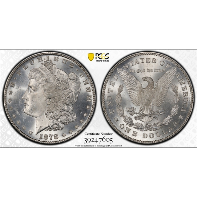1878 7/8TF $1 Strong Morgan Dollar PCGS MS 64 Uncirculated 7/8 TF Cert#7605