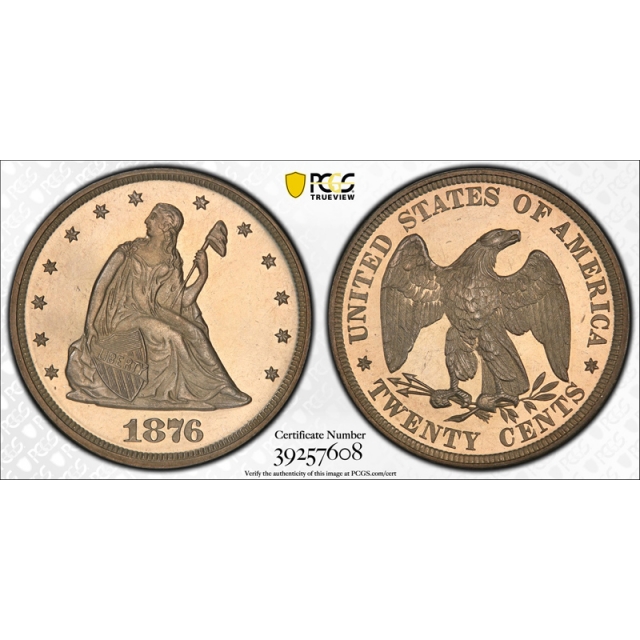 1876 20C Proof Twenty Cent Piece PCGS PR 64 Low Mintage Gorgeous Coin !