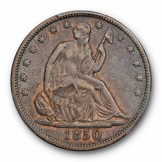1850 50C Seated Liberty Half Dollar PCGS VF 35 Very Fine to Extra Fine Key Date Toned