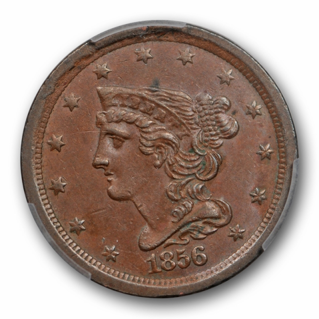 1856 1/2C Braided Hair Half Cent PCGS AU 58 BN About Uncirculated Better Date Coin