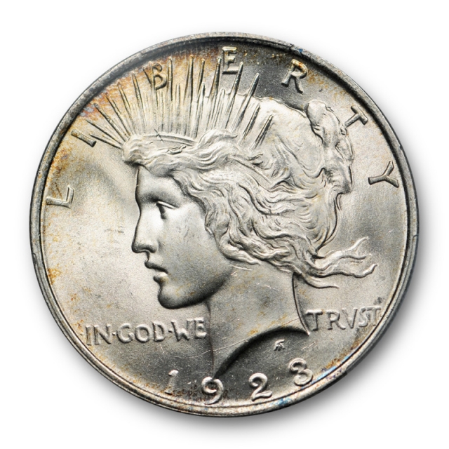 1923 $1 Peace Dollar PCGS MS 66 Uncirculated Lustrous Lightly Toned Beauty 
