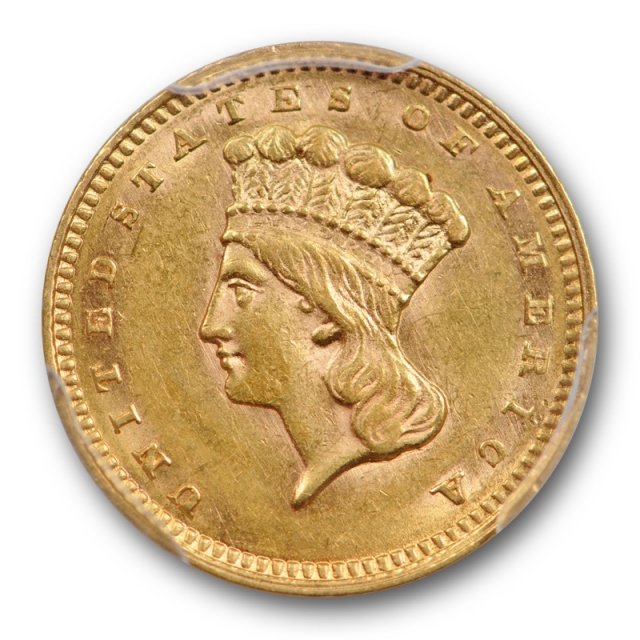 1862 G$1 Gold Dollar Princess Head PCGS AU 58 About Uncirculated Civil War Date !