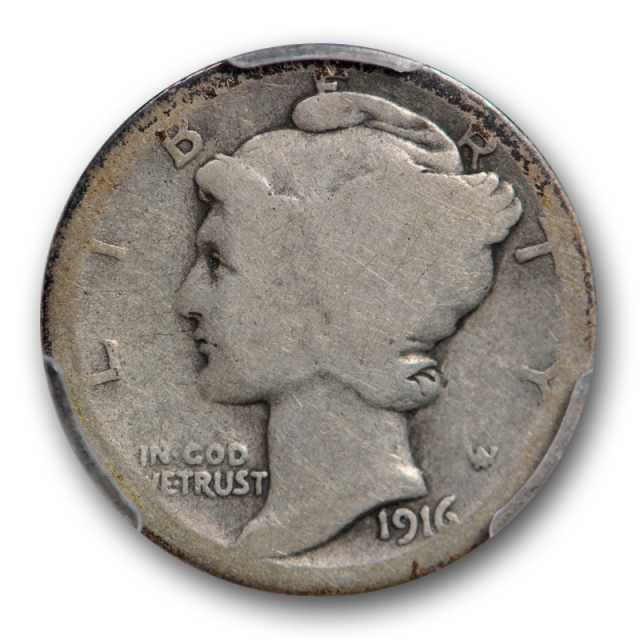 1916 D 10C Mercury Dime PCGS AG 3 About Good Denver Mint Key Date Cert#8190