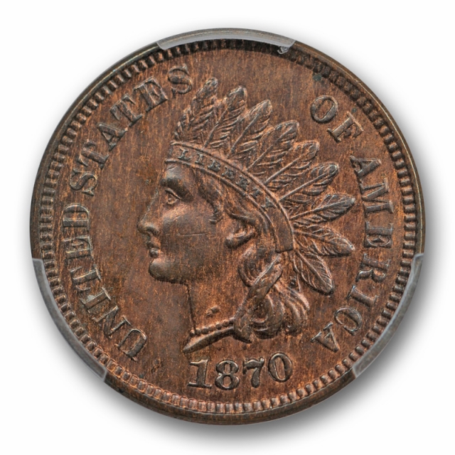 1870 1C Indian Head Cent PCGS MS 63 BN Uncirculated Better Date Original 