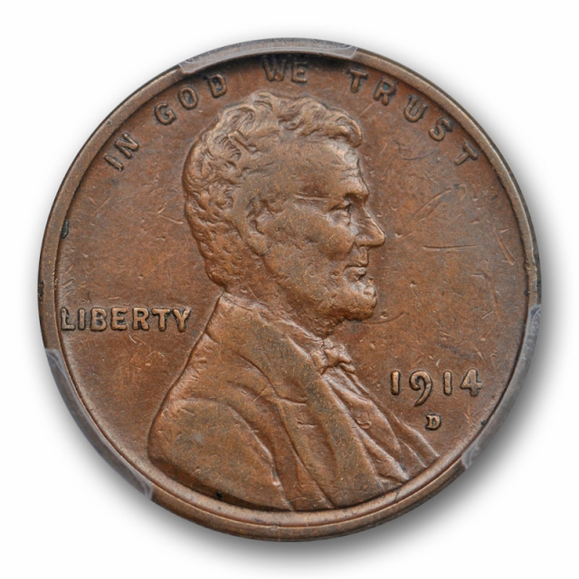 1914 D 1C Lincoln Wheat Cent PCGS XF 40 Extra Fine Denver Mint Key Date