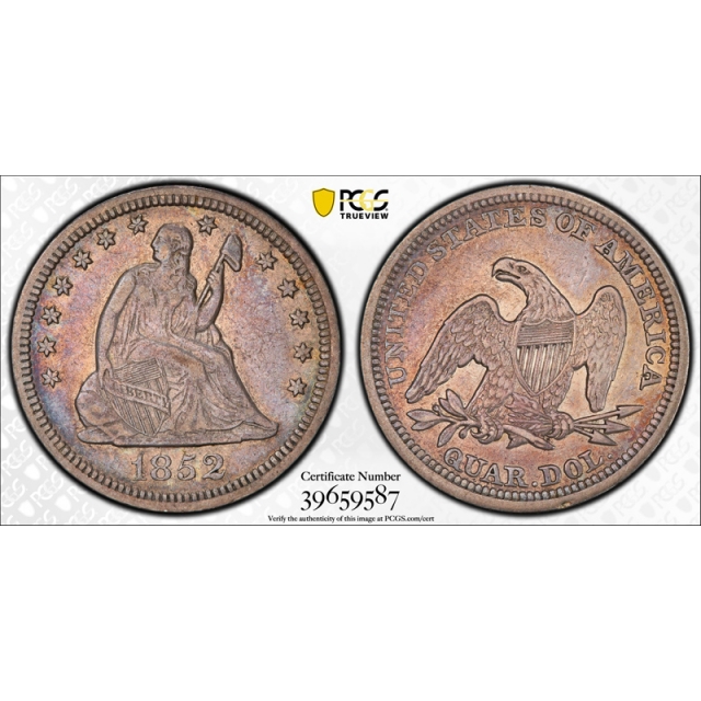 1852 25C Seated Liberty Quarter PCGS VF 35 Very Fine to Extra Fine Key Date Tough Coin !
