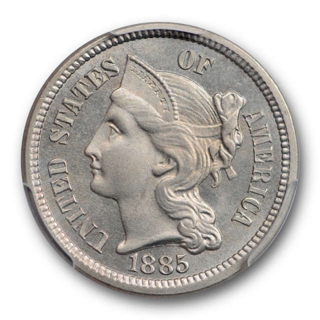 1885 3CN Three Cent Nickel PCGS PR 66 Proof Key Date Low Mintage Nice ! 